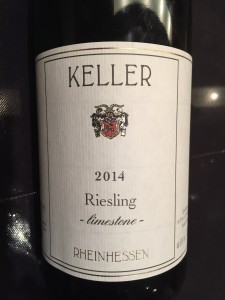 Keller 2014 Riesling bottle.