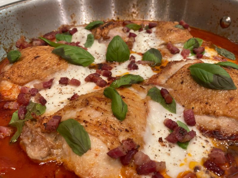 Chicken with Mozzarella, Tomatoes & Pancetta - Wine Pairing