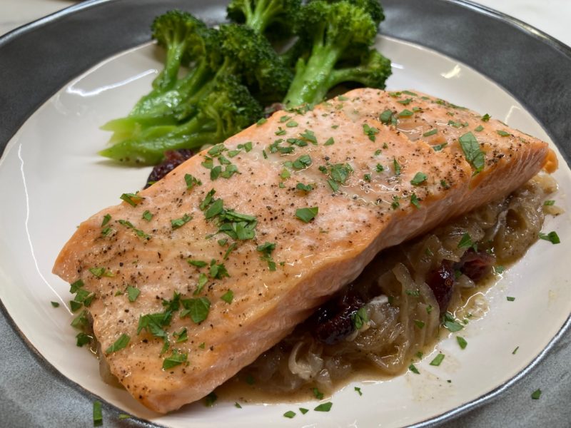 Salmon with Spiced Onions & Cranberries - Wine Pairing